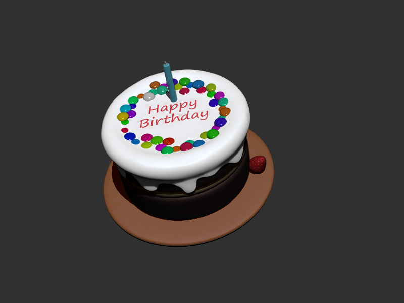 birthday cake 3D Model in Sweets 3DExport birthday cake 3D Model in Sweets 3DExport