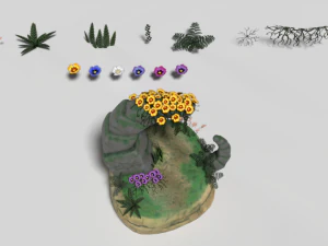 cartoon plants 02 3D Model