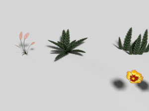 cartoon plants 02 3D Model