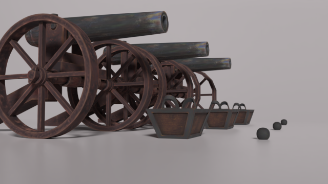 cannon 01 3D Model .c4d .max .obj .3ds .fbx .stl .blend 