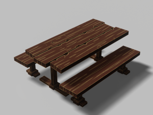 table set 01 3D 모델