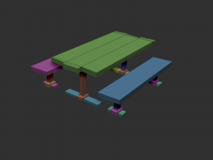 table set 01 3D 모델