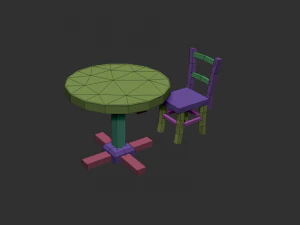 conjunto de mesa 04 Modelo 3D