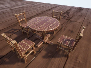 conjunto de mesa 04 Modelo 3D