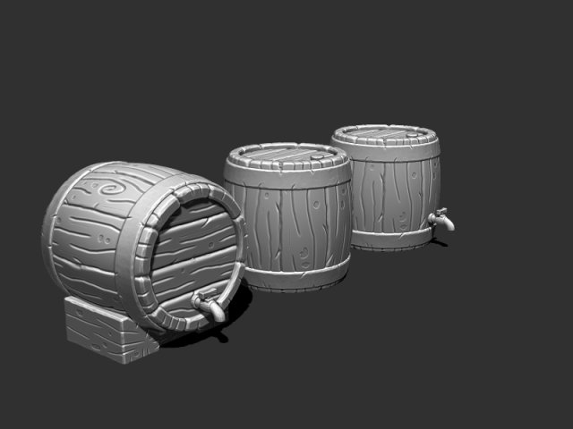 3d barrel for printing 3D प्रिंट मॉडल .c4d .max .obj .3ds .fbx .stl .blend 