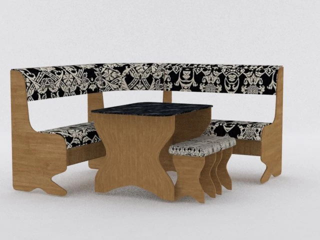 weiche Ecke f&uuml;r die K&uuml;che 3D Modell .c4d .max .obj .3ds .fbx .stl .blend 