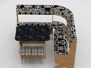 soft corner for the kitchen 3D Модель
