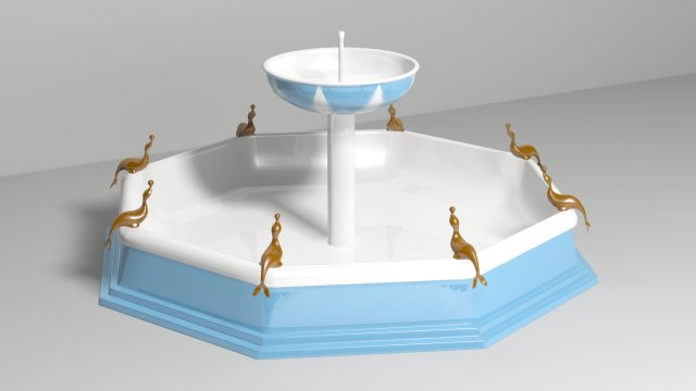 fountain 3D Model .c4d .max .obj .3ds .fbx .stl .blend 