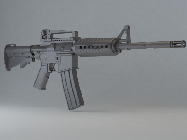 m4 carbine 3D Print Model .c4d .max .obj .3ds .fbx .stl .blend 