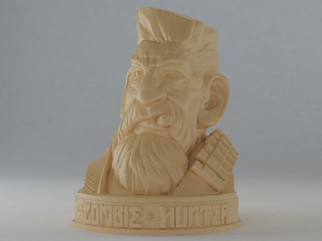 zombie hunter 3D Print Model .c4d .max .obj .3ds .fbx .lwo .lw .lws