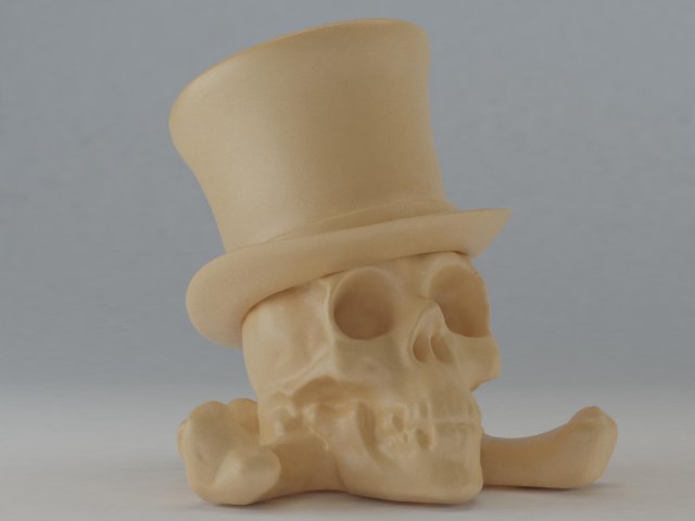 skull with hat 3Dプリントモデル .c4d .max .obj .3ds .fbx .stl .blend 