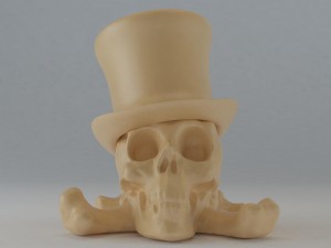 skull with hat 3Dプリントモデル