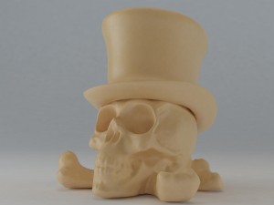skull with hat 3Dプリントモデル
