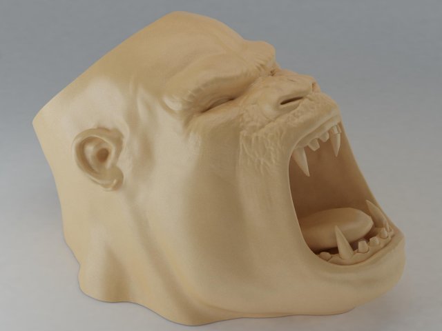 angry gorilla head 3D-Druckmodell .c4d .max .obj .3ds .fbx .stl .blend 