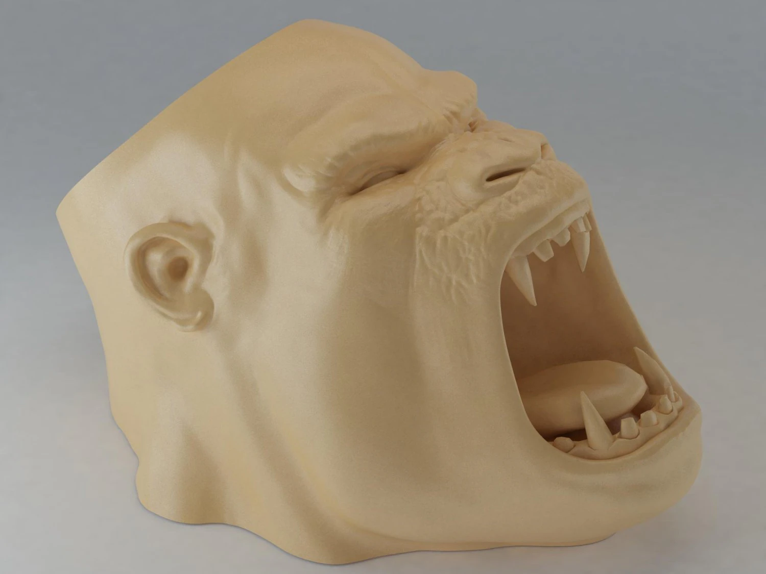 angry gorilla head 3D Print Model .c4d .max .obj .3ds .fbx .stl .blend 