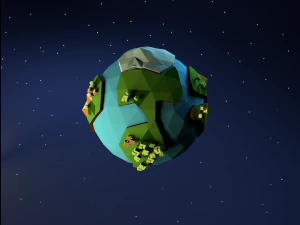 mundo baixo poli Modelo 3D