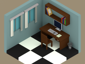 low-poly office 3D Model