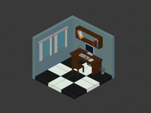 low-poly office 3D Model