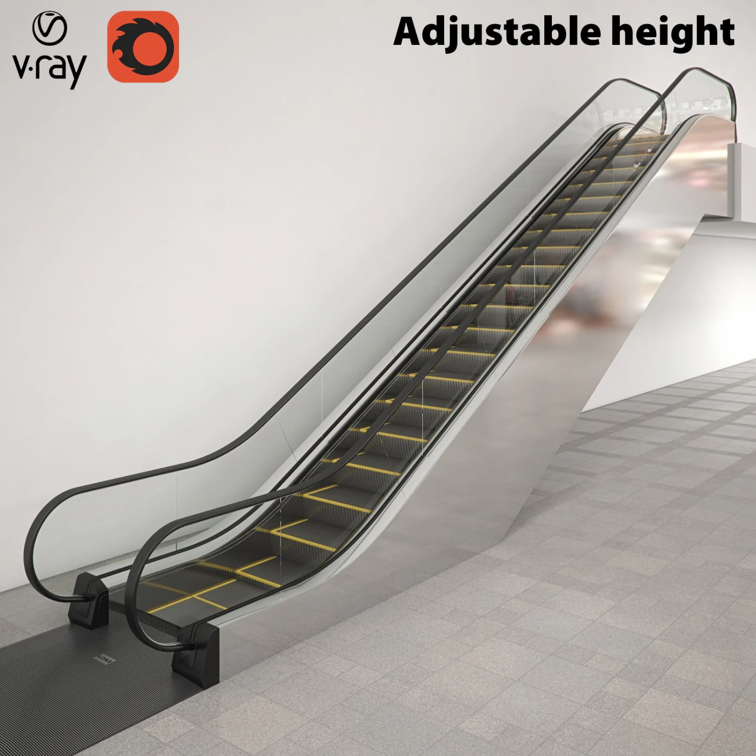 escalator kone travelmaster 110 modular 3D Model .c4d .max .obj .3ds .fbx .stl .blend 