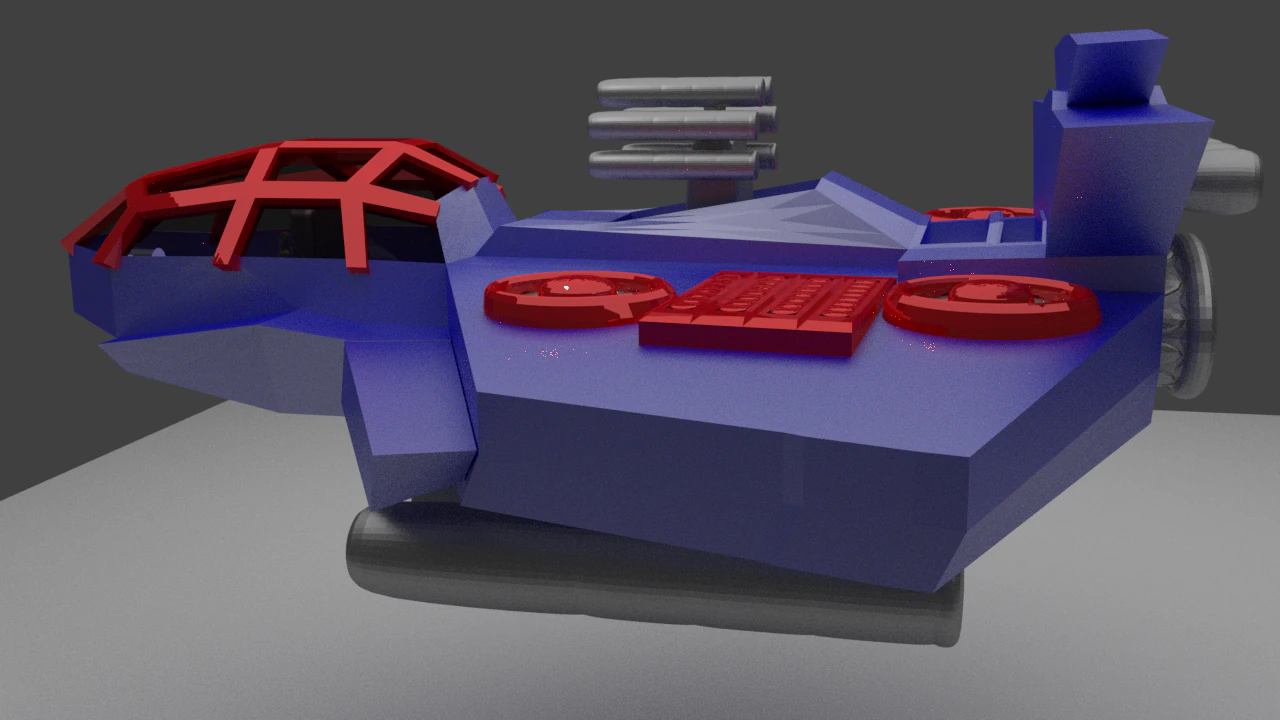 ローポリSF船 3Dモデル .c4d .max .obj .3ds .fbx .stl .blend 