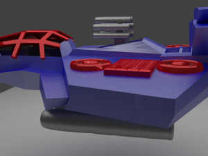 low poly sci-fi ship 3D 모델