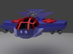 low poly sci-fi ship 3Dモデル
