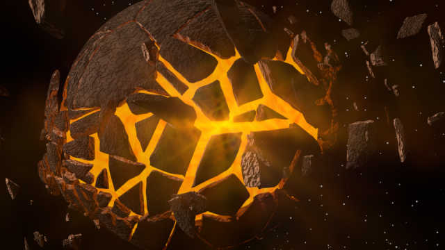 exploding planet 3D मॉडल .c4d .max .obj .3ds .fbx .stl .blend 