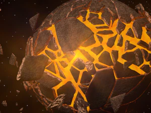 planeta explotando Modelo 3D