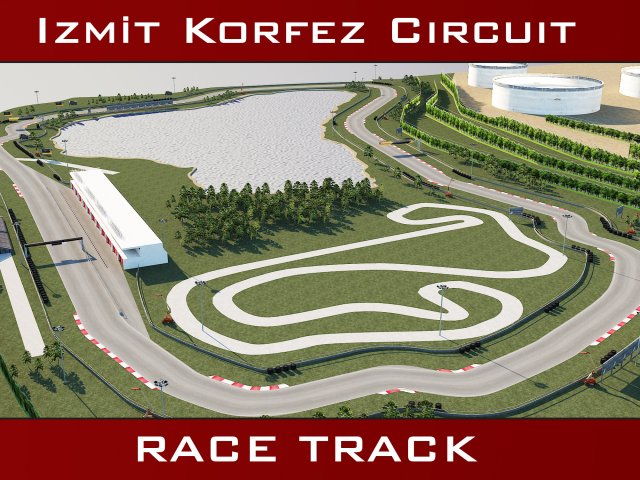race track - korfez circuit race track 3D 모델 .c4d .max .obj .3ds .fbx .stl .blend 