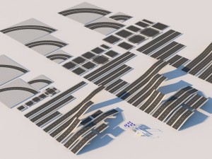 road pack modular kit - traffic signs and equipmen 3Dモデル