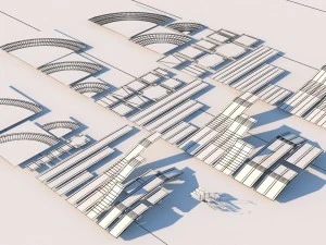 road pack modular kit - traffic signs and equipmen 3D Model