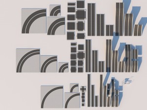 road pack modular kit - traffic signs and equipmen 3Dモデル