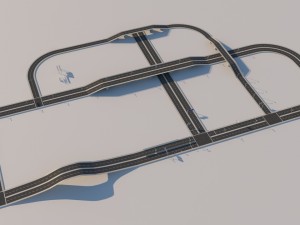 road pack modular kit - traffic signs and equipmen 3Dモデル