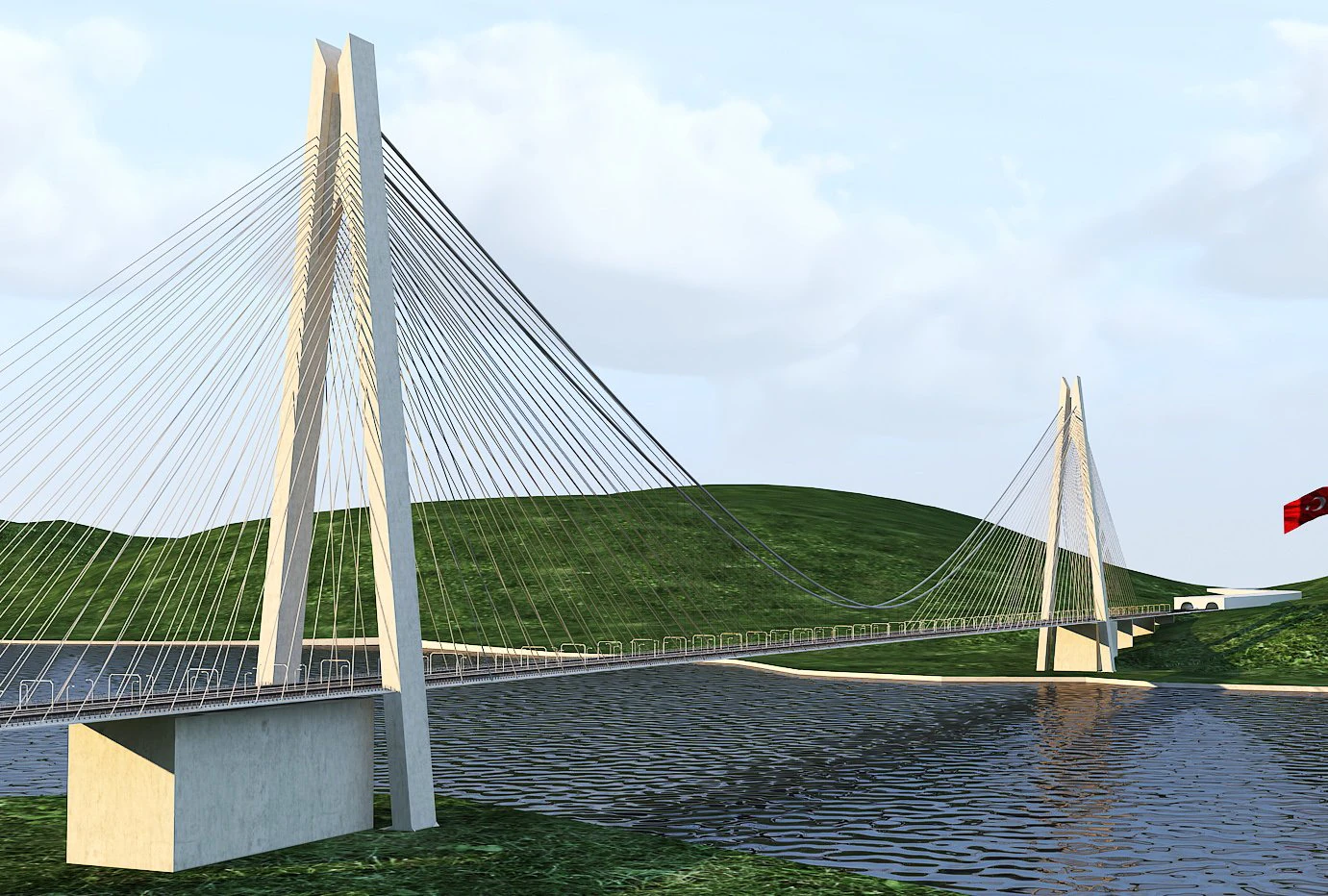yavuz sultan selim koprusu yss istanbul bridge 3D Model .c4d .max .obj .3ds .fbx .stl .blend 