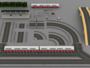 Rennstrecken-Modulbausatz 3D Modell