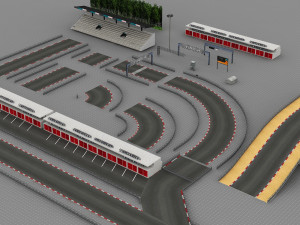 race track modular construction kit 3D मॉडल