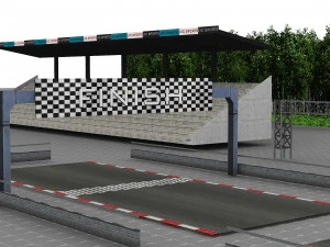 Rennstrecken-Modulbausatz 3D Modell