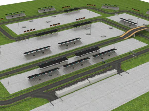 Rennstrecken-Modulbausatz 3D Modell