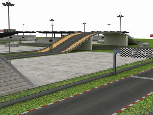 Rennstrecken-Modulbausatz 3D Modell