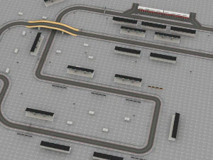 Rennstrecken-Modulbausatz 3D Modell