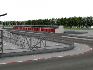 Rennstrecken-Modulbausatz 3D Modell