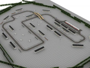 Rennstrecken-Modulbausatz 3D Modell