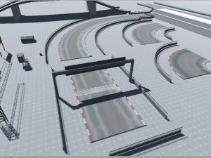 Rennstrecken-Modulbausatz 3D Modell