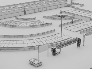 race track modular construction kit 3D मॉडल
