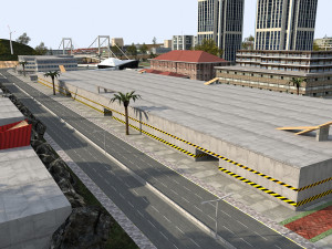 big city scene - low poly mega city roads building park area 3D Model