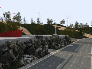 big city scene - low poly mega city roads building park area 3D Model