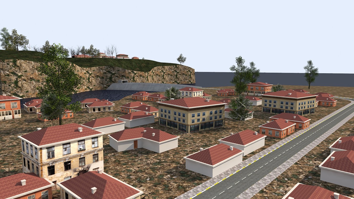 Big City Scene - Low Poly Mega City Roads Building Park Area 3D.