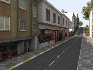 big city scene - low poly mega city roads building park area 3D Model