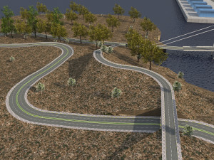 big city scene - low poly mega city roads building park area 3D Model