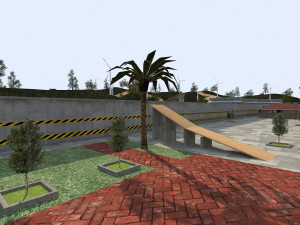 big city scene - low poly mega city roads building park area 3D Model